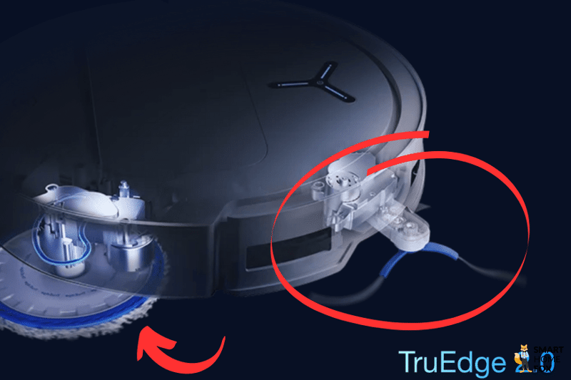 Die TrueEdge 2.0 Technologie des ECOVACS DEEBOT T50 OMNI ist zu sehen.